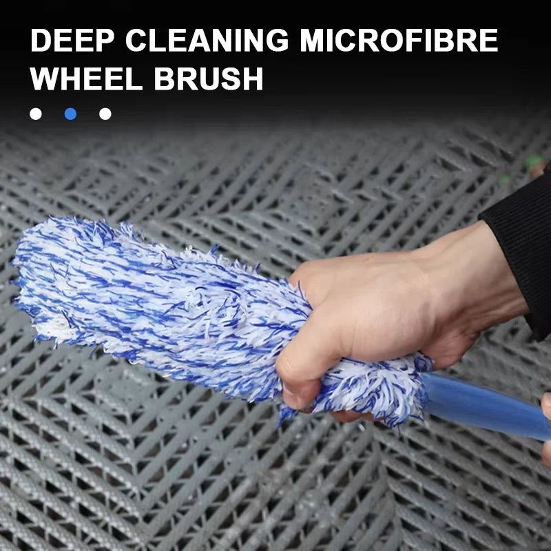 Car Cleaning Brush Car Cleaning Wheel Brush Portable Plush Tire and Rim Car Care Accessories Multifunctional Brush Tool Car Care