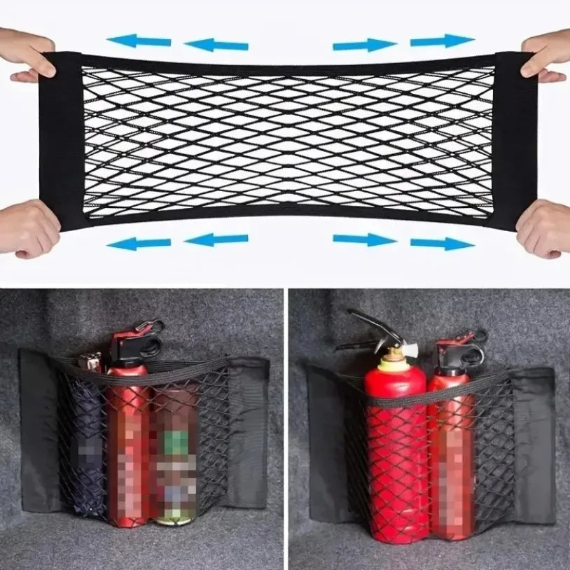 Universal Car Mesh Bag Storage Net Car Storage Bag Double Mesh Trunk Storage Net Car Built-in Storage Bag Car Trunk Storage Net
