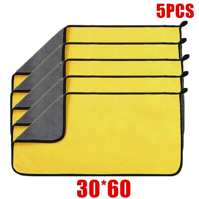 1/2/6pcs Microfiber Cleaning Towel Car Cleaning Cloths Professional Detailing Car Drying Microfiber Towel Wash Towel Accessories